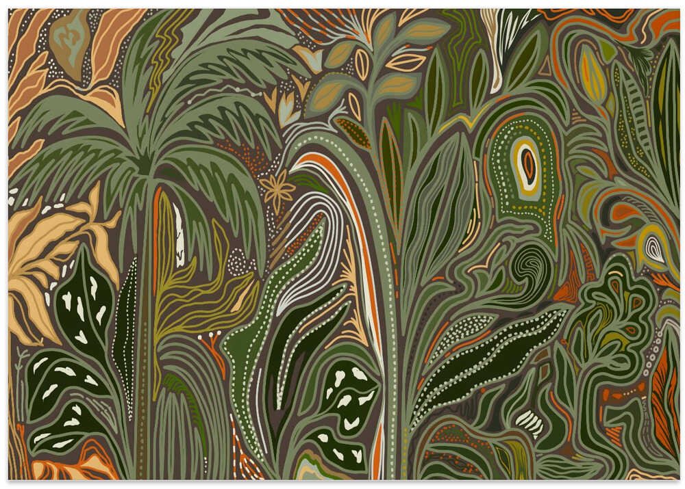 Lush Tropical Jungle - Stretched Canvas, Poster or Fine Art Print - I Heart Wall Art - Poster Print, Canvas Print or Framed Art Print
