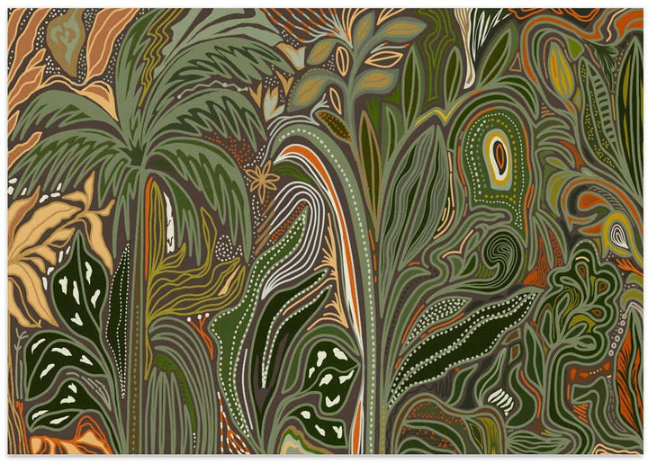 Lush Tropical Jungle - Stretched Canvas, Poster or Fine Art Print - I Heart Wall Art - Poster Print, Canvas Print or Framed Art Print