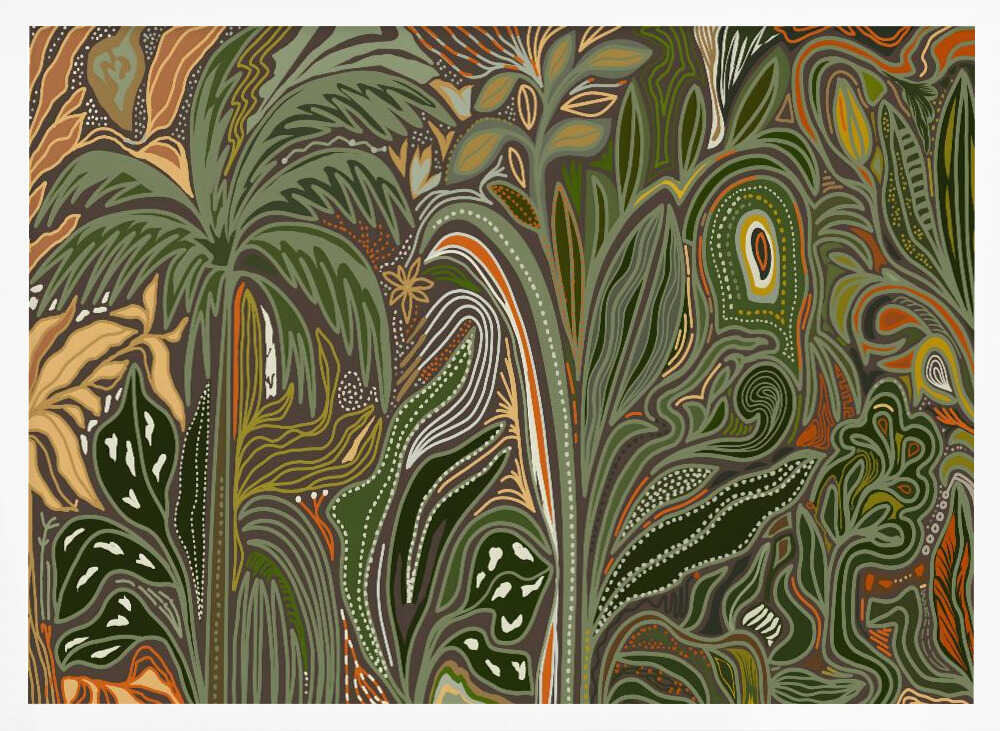 Lush Tropical Jungle - Stretched Canvas, Poster or Fine Art Print - I Heart Wall Art - Poster Print, Canvas Print or Framed Art Print
