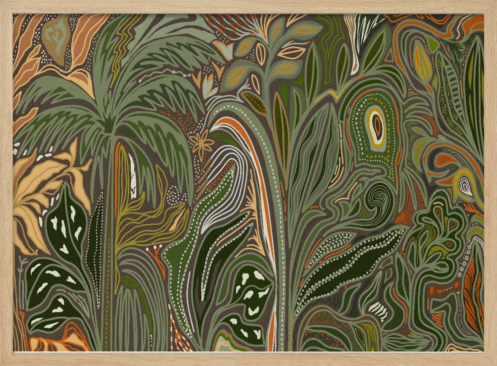 Lush Tropical Jungle - Stretched Canvas, Poster or Fine Art Print - I Heart Wall Art - Poster Print, Canvas Print or Framed Art Print
