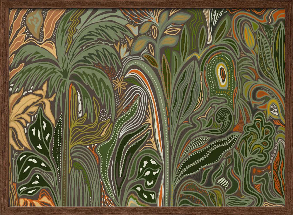 Lush Tropical Jungle - Stretched Canvas, Poster or Fine Art Print - I Heart Wall Art - Poster Print, Canvas Print or Framed Art Print