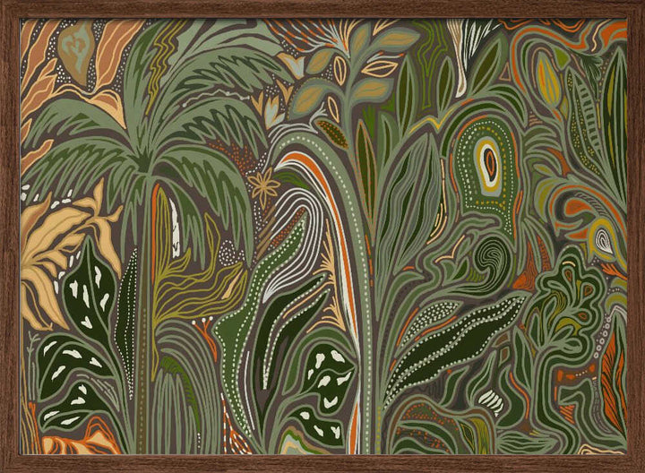 Lush Tropical Jungle - Stretched Canvas, Poster or Fine Art Print - I Heart Wall Art - Poster Print, Canvas Print or Framed Art Print