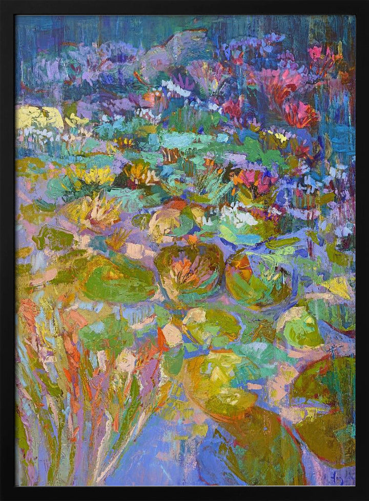 Lush Water Lilies - Stretched Canvas, Poster or Fine Art Print I Heart Wall Art