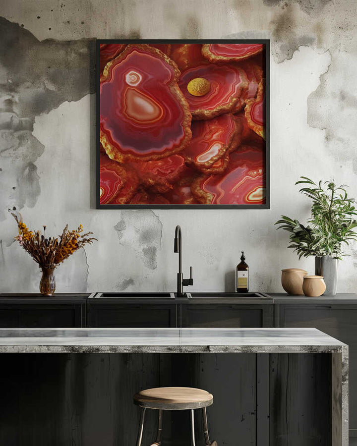 Luxe Agate and Gold - Square Stretched Canvas, Poster or Fine Art Print - I Heart Wall Art - Poster Print, Canvas Print or Framed Art Print