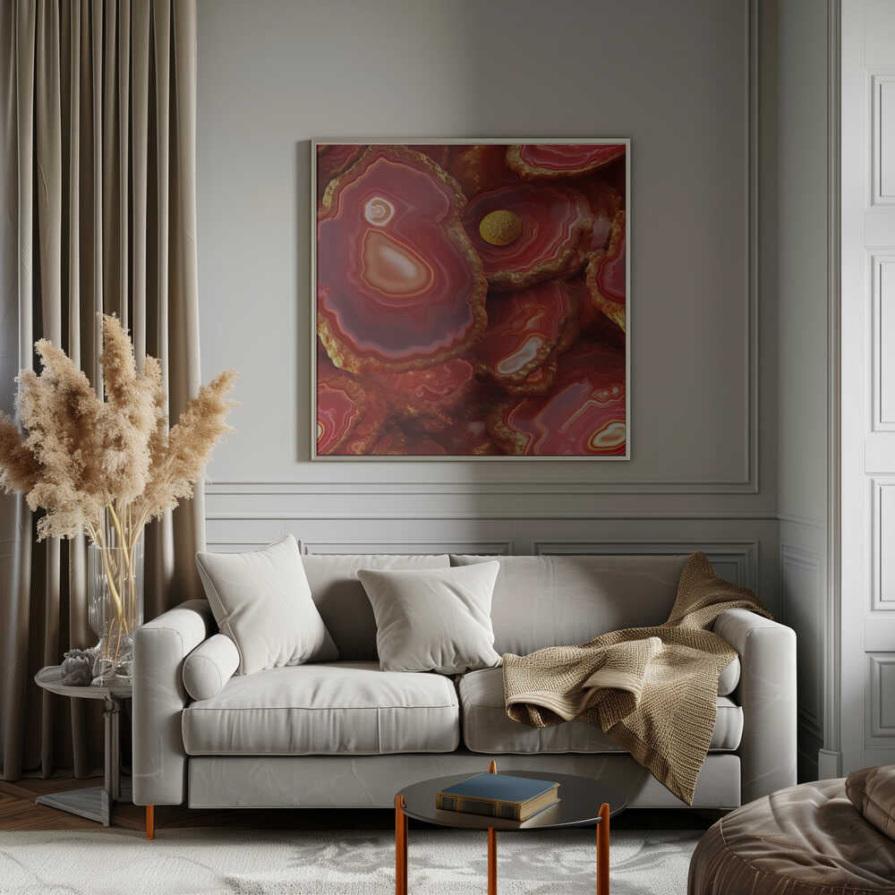 Luxe Agate and Gold - Square Stretched Canvas, Poster or Fine Art Print - I Heart Wall Art - Poster Print, Canvas Print or Framed Art Print