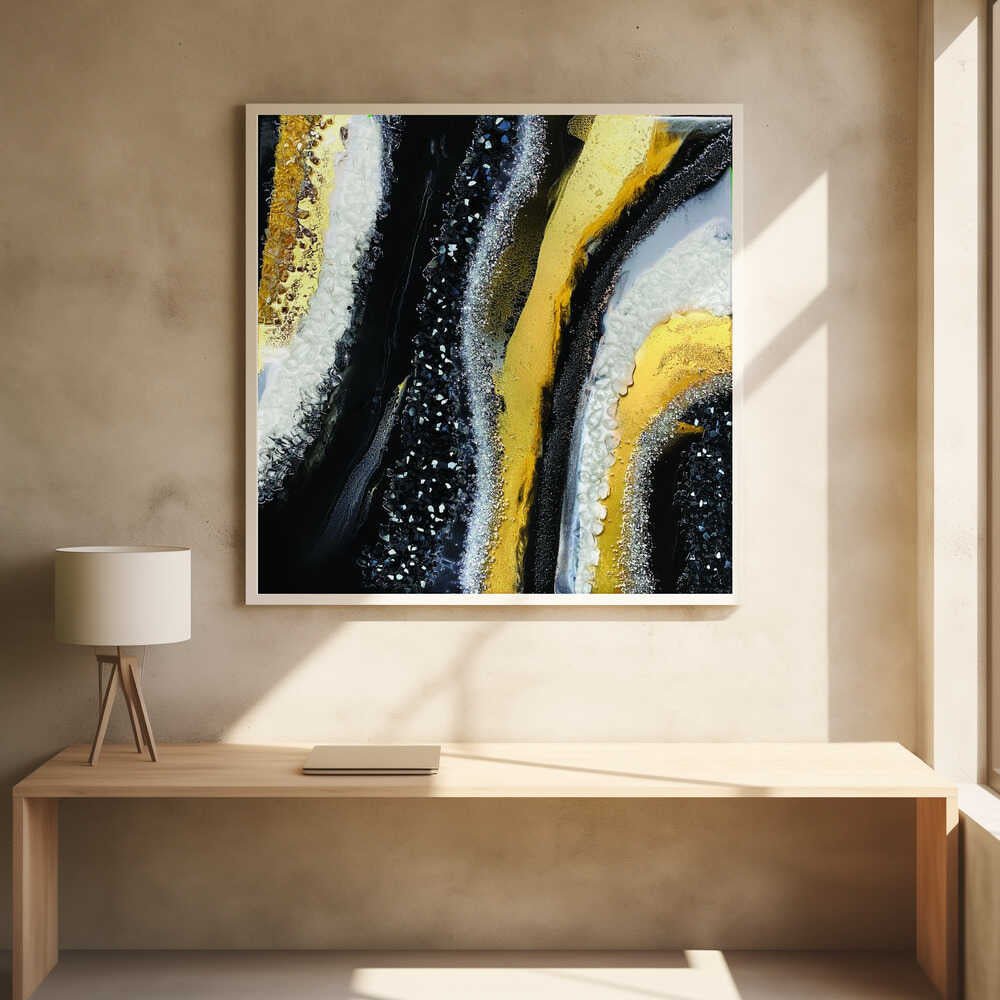 Luxury Black Gold Shimmer - Square Stretched Canvas, Poster or Fine Art Print - I Heart Wall Art - Poster Print, Canvas Print or Framed Art Print