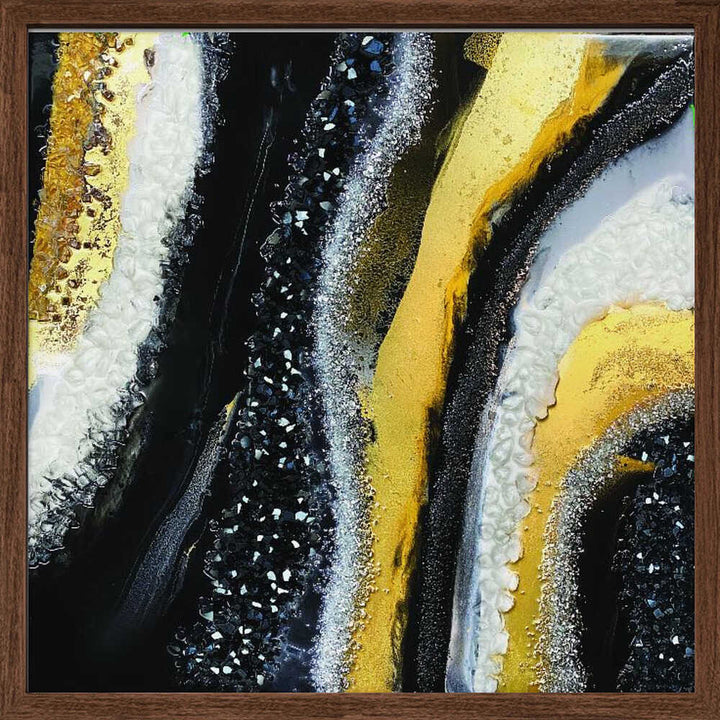 Luxury Black Gold Shimmer - Square Stretched Canvas, Poster or Fine Art Print - I Heart Wall Art - Poster Print, Canvas Print or Framed Art Print