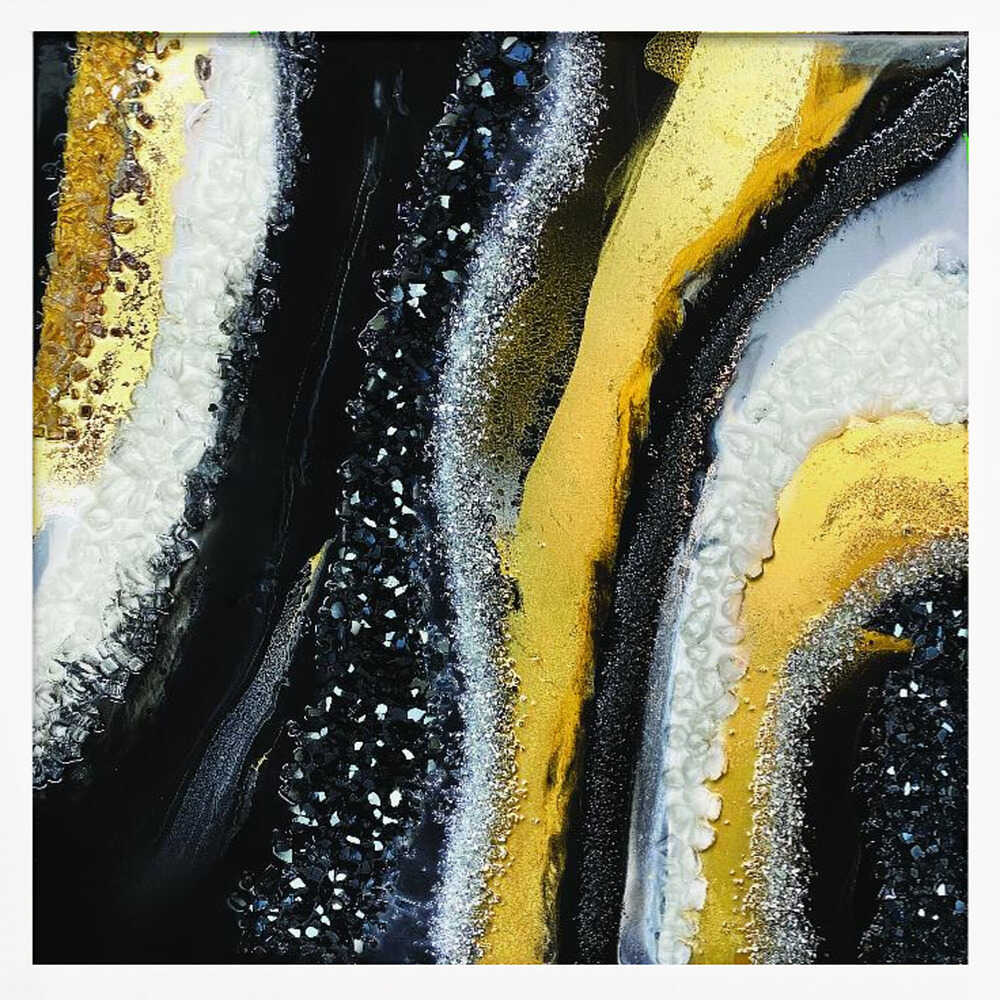 Luxury Black Gold Shimmer - Square Stretched Canvas, Poster or Fine Art Print - I Heart Wall Art - Poster Print, Canvas Print or Framed Art Print