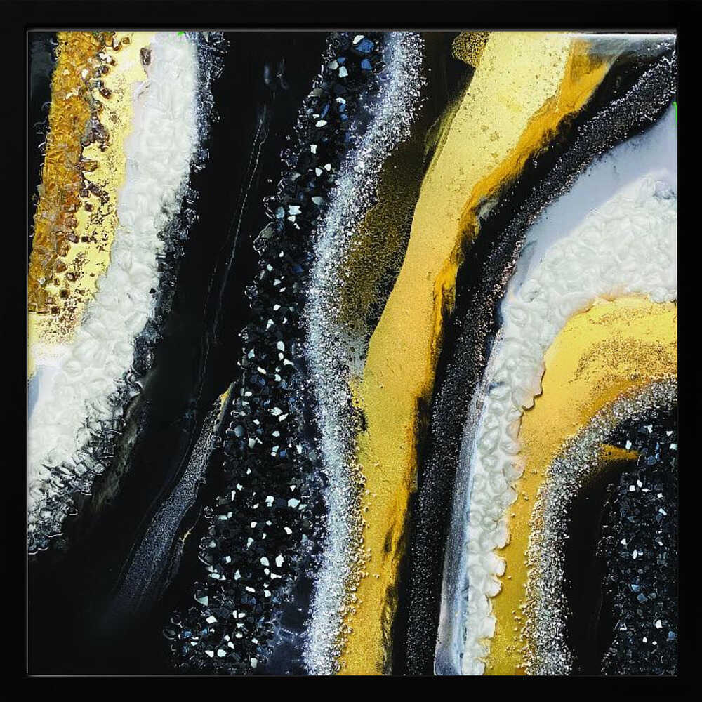 Luxury Black Gold Shimmer - Square Stretched Canvas, Poster or Fine Art Print - I Heart Wall Art - Poster Print, Canvas Print or Framed Art Print