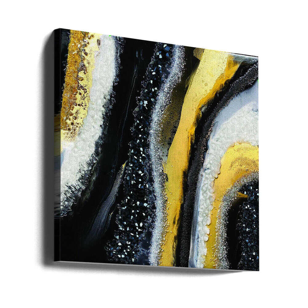 Luxury Black Gold Shimmer - Square Stretched Canvas, Poster or Fine Art Print - I Heart Wall Art - Poster Print, Canvas Print or Framed Art Print