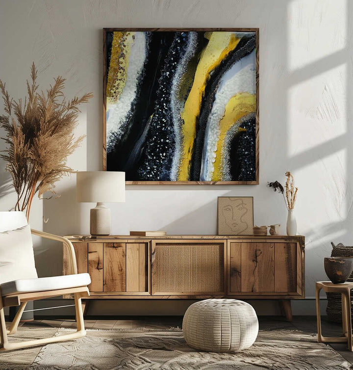 Luxury Black Gold Shimmer - Square Stretched Canvas, Poster or Fine Art Print - I Heart Wall Art - Poster Print, Canvas Print or Framed Art Print