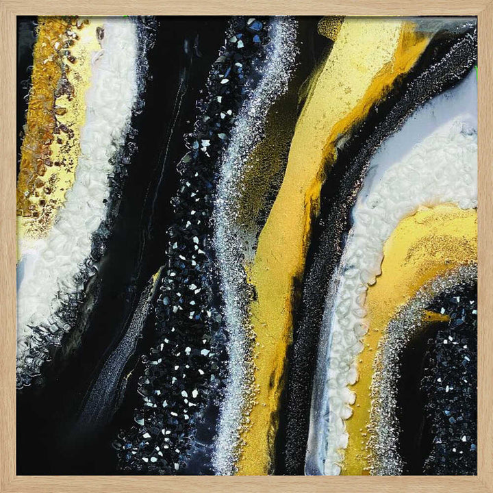 Luxury Black Gold Shimmer - Square Stretched Canvas, Poster or Fine Art Print - I Heart Wall Art - Poster Print, Canvas Print or Framed Art Print