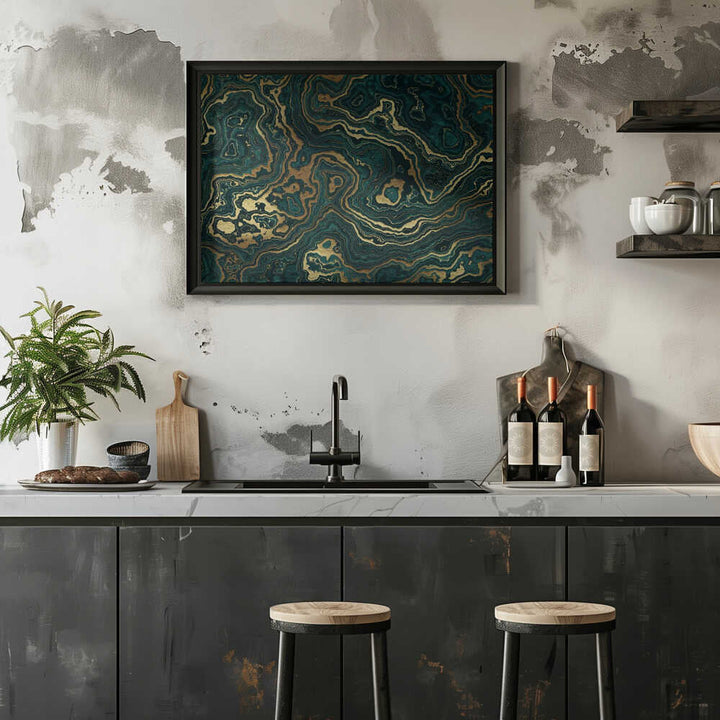 Luxury Emerald Gold Swirls - Stretched Canvas, Poster or Fine Art Print - I Heart Wall Art - Poster Print, Canvas Print or Framed Art Print