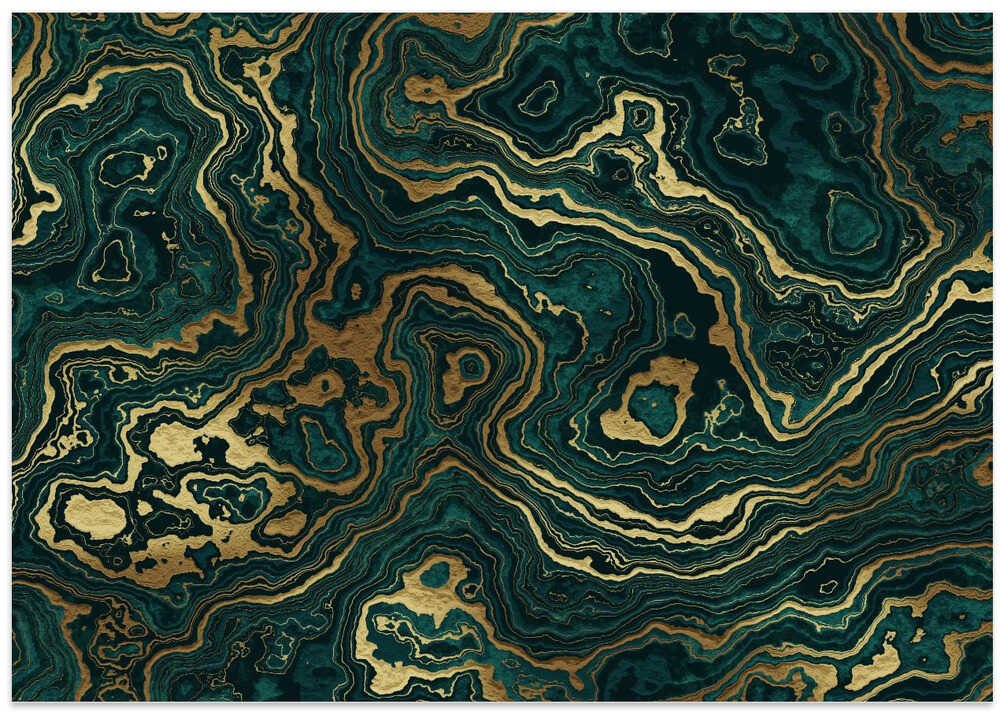Luxury Emerald Gold Swirls - Stretched Canvas, Poster or Fine Art Print - I Heart Wall Art - Poster Print, Canvas Print or Framed Art Print