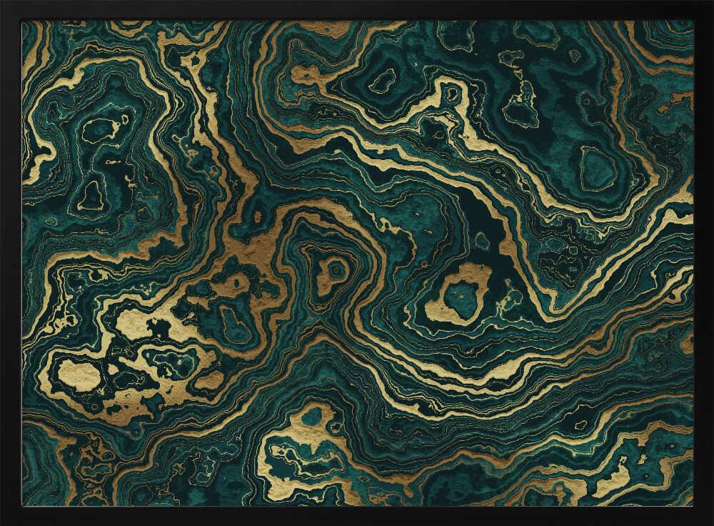Luxury Emerald Gold Swirls - Stretched Canvas, Poster or Fine Art Print - I Heart Wall Art - Poster Print, Canvas Print or Framed Art Print