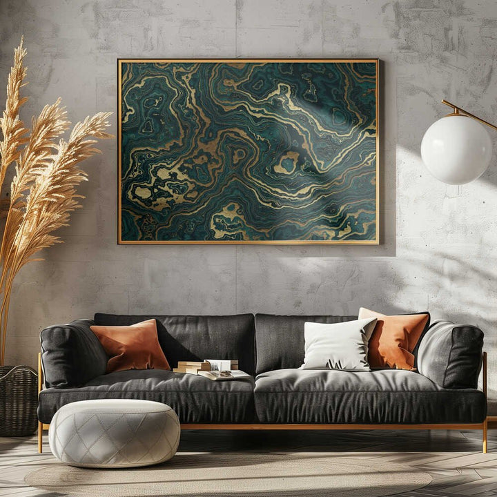 Luxury Emerald Gold Swirls - Stretched Canvas, Poster or Fine Art Print - I Heart Wall Art - Poster Print, Canvas Print or Framed Art Print