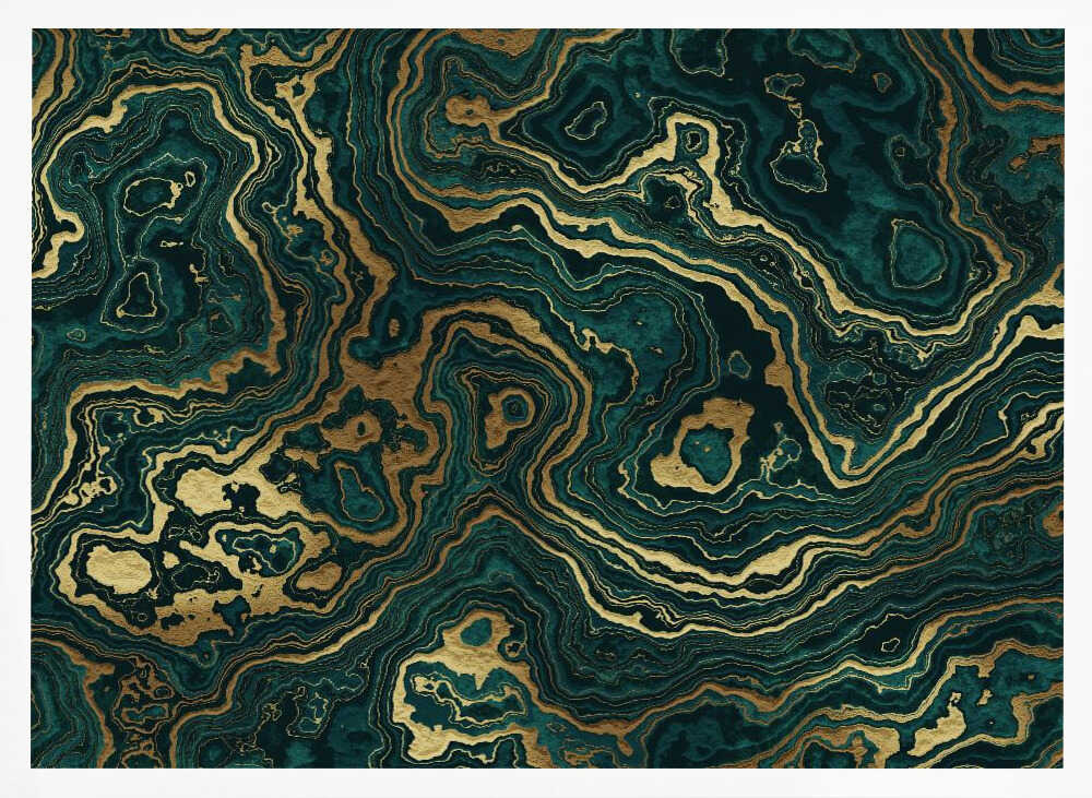 Luxury Emerald Gold Swirls - Stretched Canvas, Poster or Fine Art Print - I Heart Wall Art - Poster Print, Canvas Print or Framed Art Print