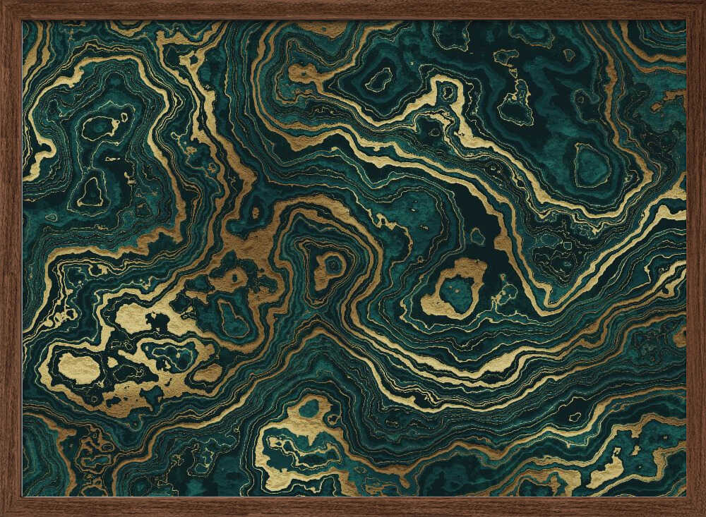 Luxury Emerald Gold Swirls - Stretched Canvas, Poster or Fine Art Print - I Heart Wall Art - Poster Print, Canvas Print or Framed Art Print