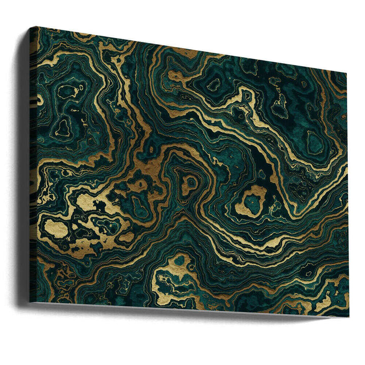 Luxury Emerald Gold Swirls - Stretched Canvas, Poster or Fine Art Print - I Heart Wall Art - Poster Print, Canvas Print or Framed Art Print
