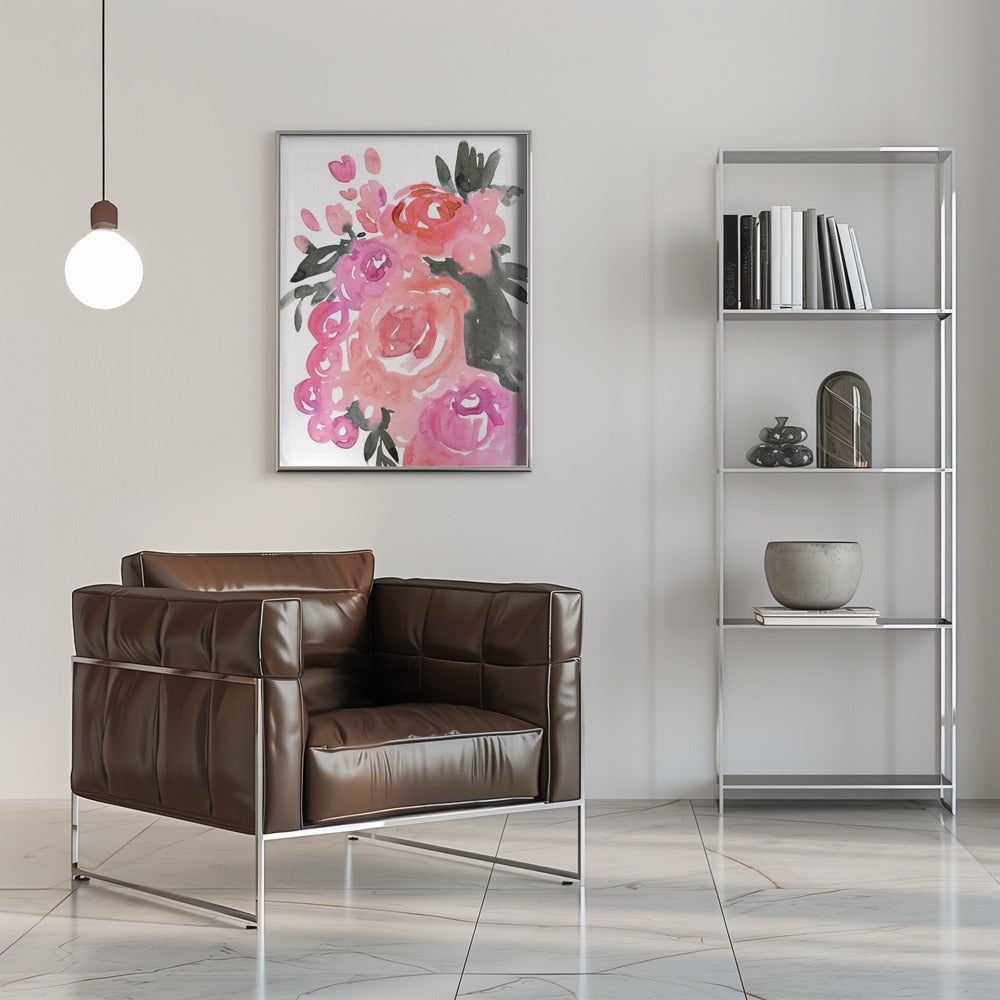 Maeko loose watercolor florals II - Stretched Canvas, Poster or Fine Art Print I Heart Wall Art