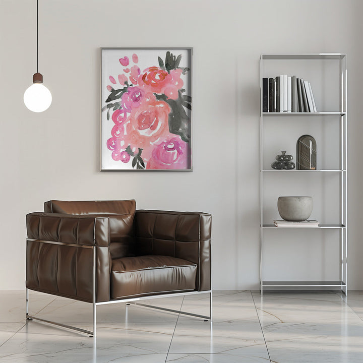 Maeko loose watercolor florals II - Stretched Canvas, Poster or Fine Art Print I Heart Wall Art