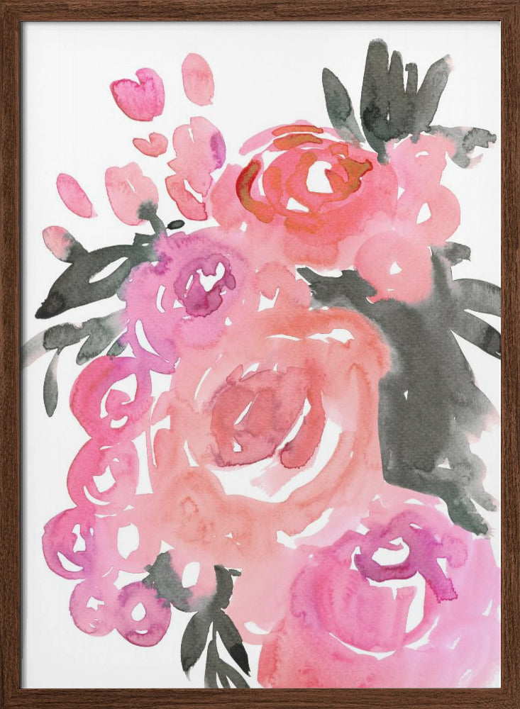 Maeko loose watercolor florals II - Stretched Canvas, Poster or Fine Art Print I Heart Wall Art