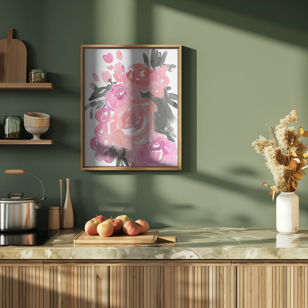 Maeko loose watercolor florals II - Stretched Canvas, Poster or Fine Art Print I Heart Wall Art
