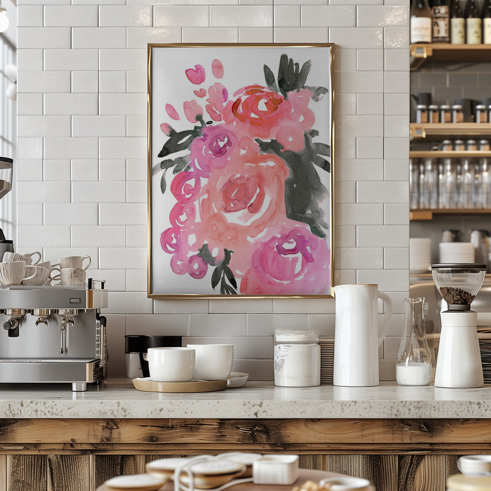 Maeko loose watercolor florals II - Stretched Canvas, Poster or Fine Art Print I Heart Wall Art