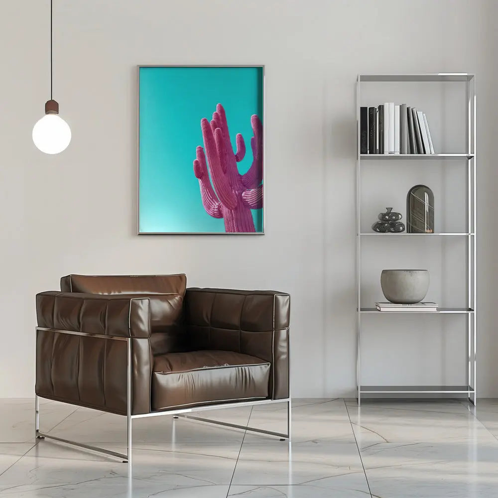 Magenta Pink Saguaro - Stretched Canvas, Poster or Fine Art Print I Heart Wall Art