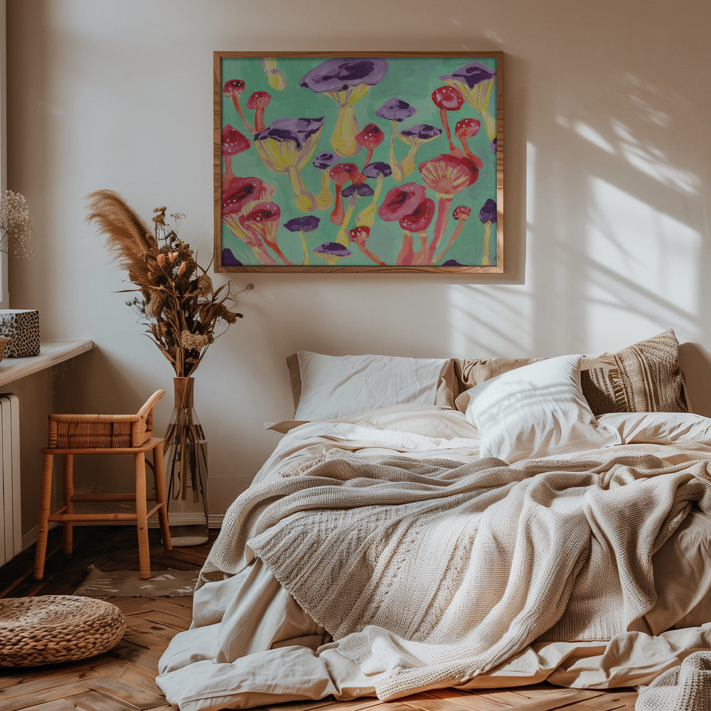 Magic Mushrooms - Stretched Canvas, Poster or Fine Art Print I Heart Wall Art