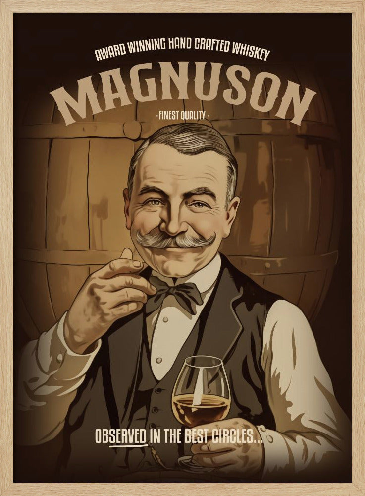 Magnuson Whiskey - Stretched Canvas, Poster or Fine Art Print I Heart Wall Art