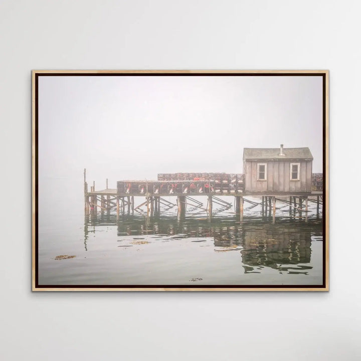 Maine Fishing Shack In The Mist - Hamptons and Coastal Style Photographic Print - I Heart Wall Art