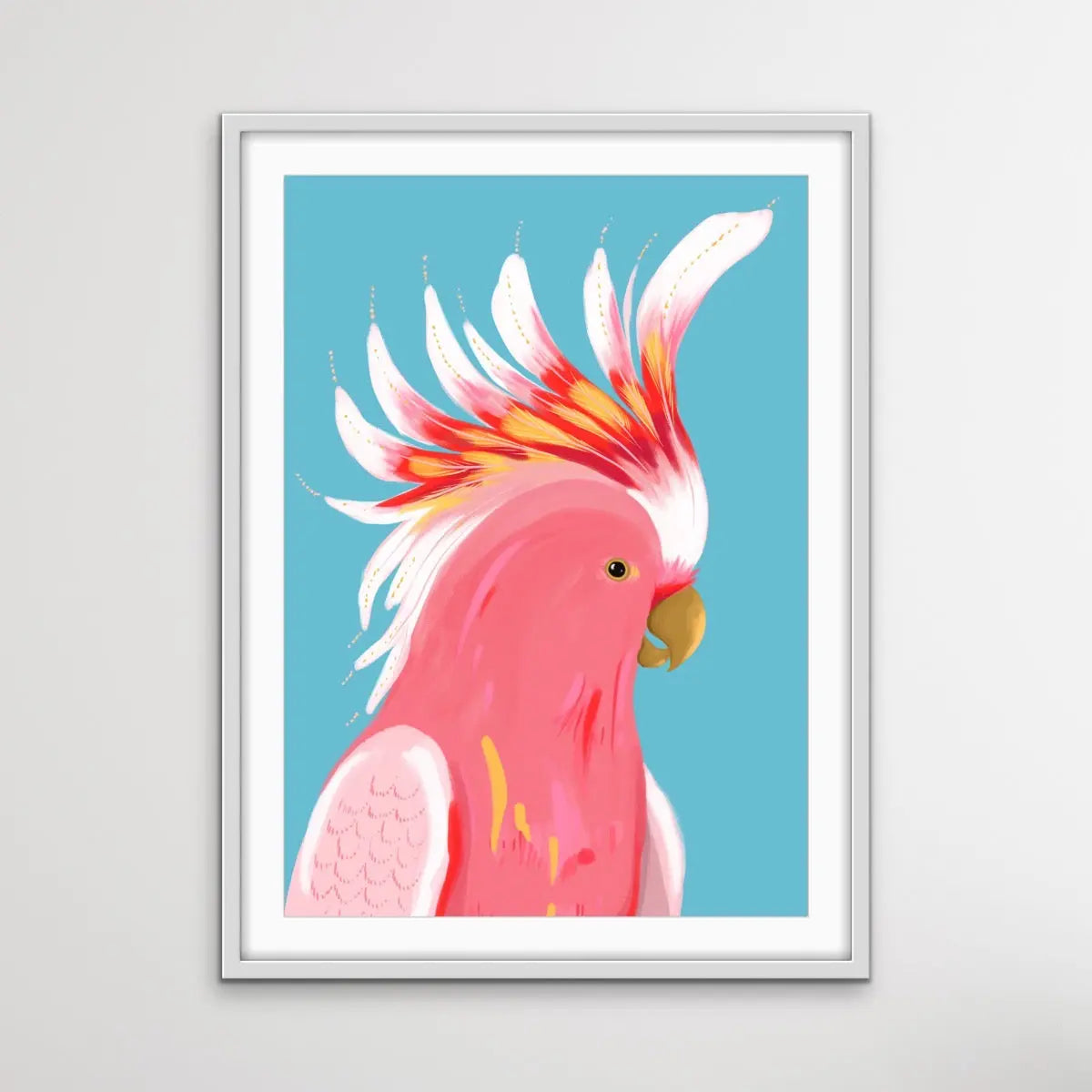 Major MItchells Cockatoo By Emma Whitelaw - Pink Cockatoo Contemporary Artwork Canvas or Art Print I Heart Wall Art Australia 