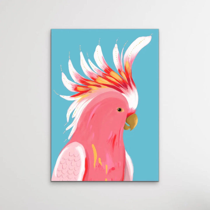 Major MItchells Cockatoo By Emma Whitelaw - Pink Cockatoo Contemporary Artwork Canvas or Art Print I Heart Wall Art Australia 