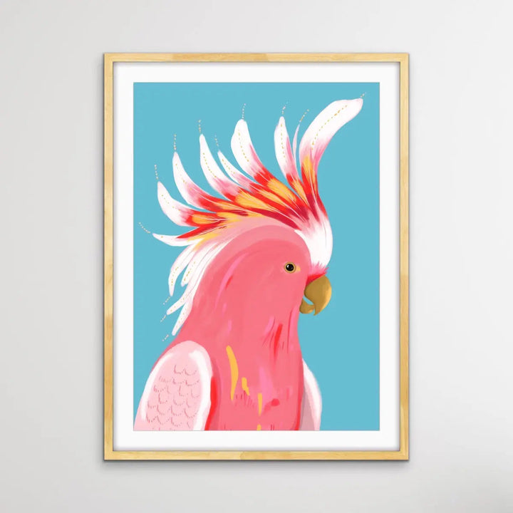 Major MItchells Cockatoo By Emma Whitelaw - Pink Cockatoo Contemporary Artwork Canvas or Art Print I Heart Wall Art Australia 