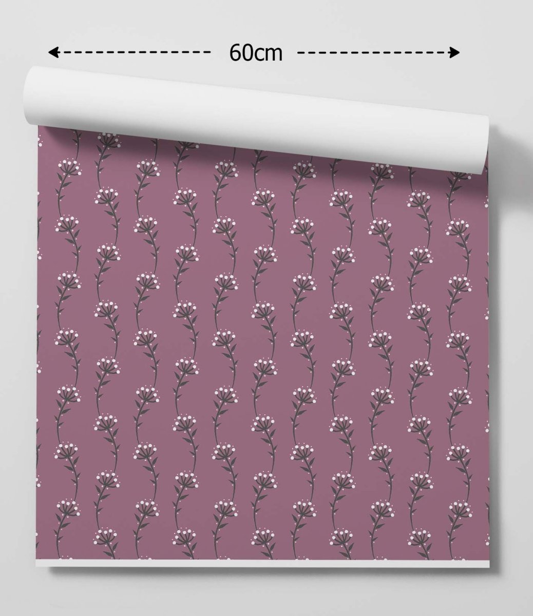 'Make a Wish' - Purple Vintage Floral Removable Wallpaper - I Heart Wall Art - Poster Print, Canvas Print or Framed Art Print