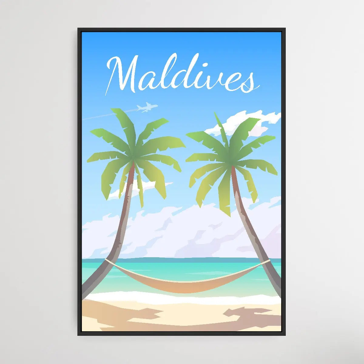 Maldives - Vintage Style Travel Print - I Heart Wall Art