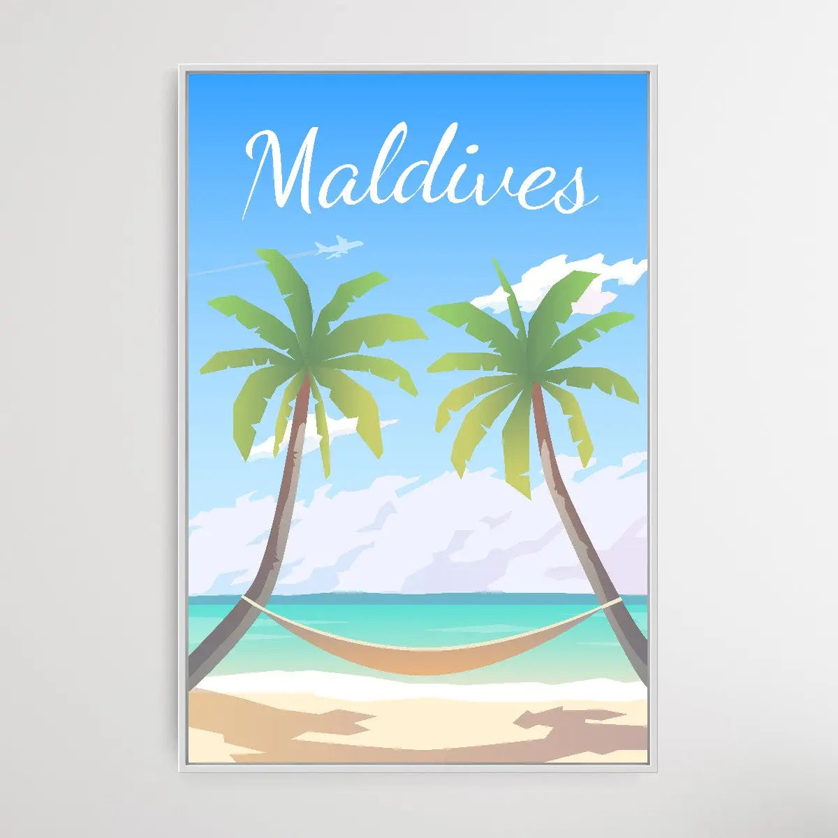 Maldives - Vintage Style Travel Print - I Heart Wall Art