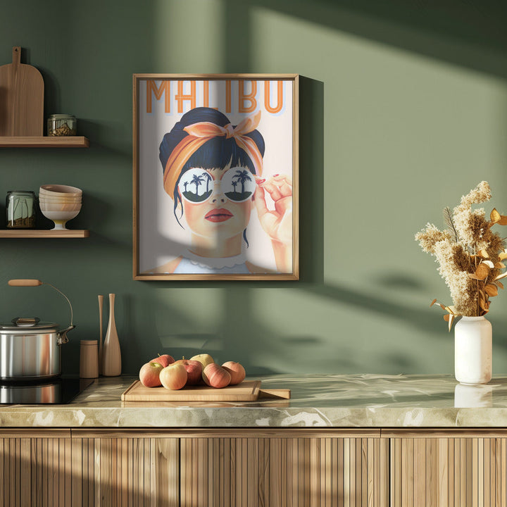 Malibu Poster 1 - Stretched Canvas, Poster or Fine Art Print I Heart Wall Art