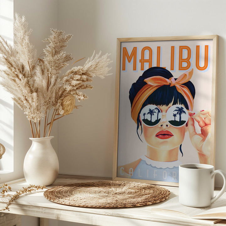 Malibu Poster 1 - Stretched Canvas, Poster or Fine Art Print I Heart Wall Art