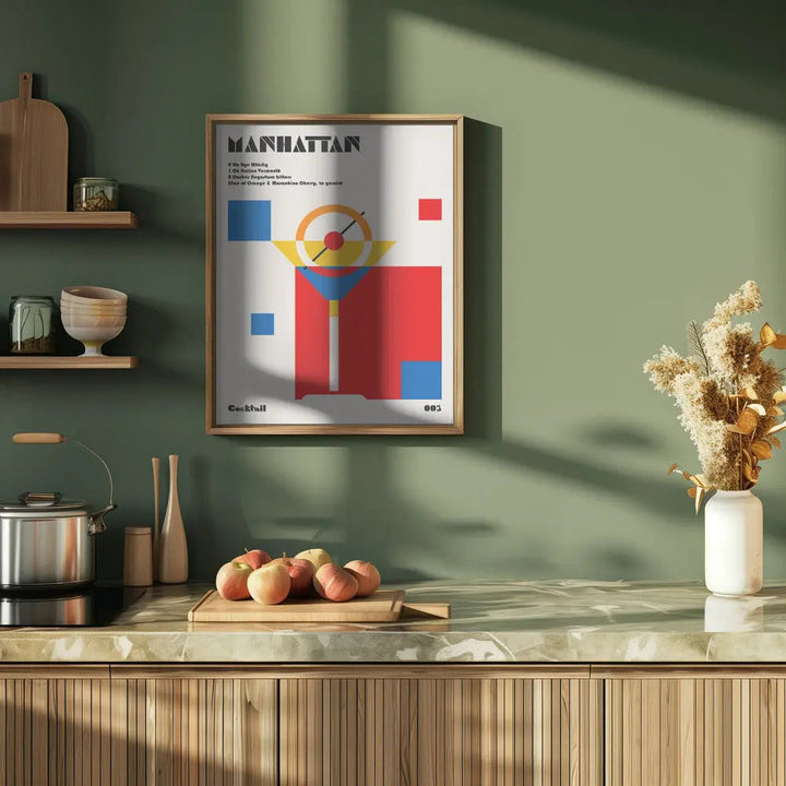 Manhattan Bauhaus Cocktail - Stretched Canvas, Poster or Fine Art Print I Heart Wall Art
