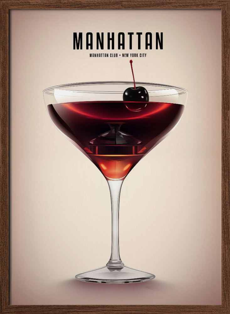 Manhattan Cocktail - Stretched Canvas, Poster or Fine Art Print I Heart Wall Art