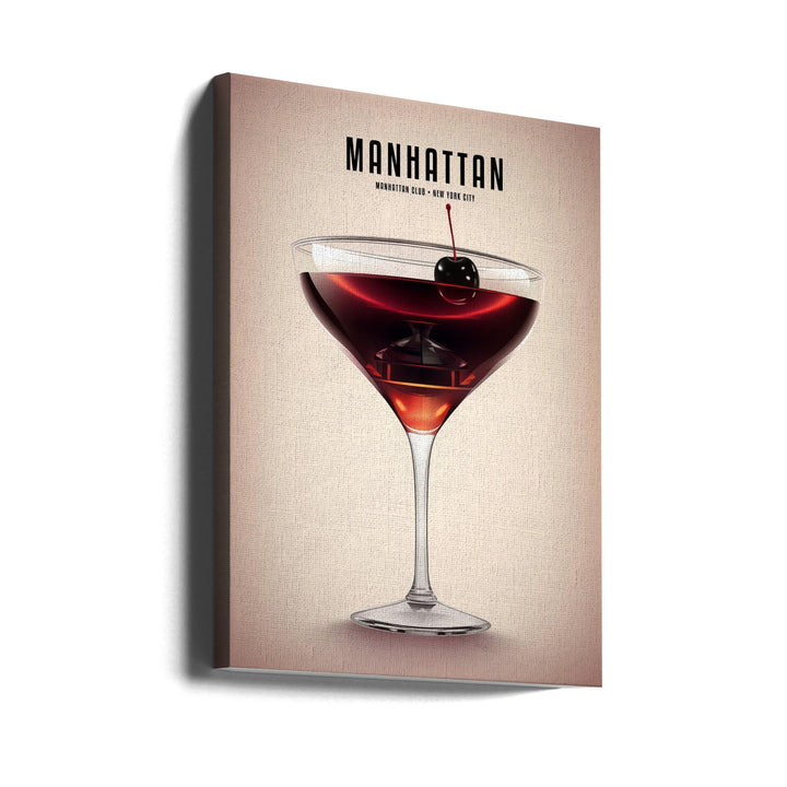 Manhattan Cocktail - Stretched Canvas, Poster or Fine Art Print I Heart Wall Art