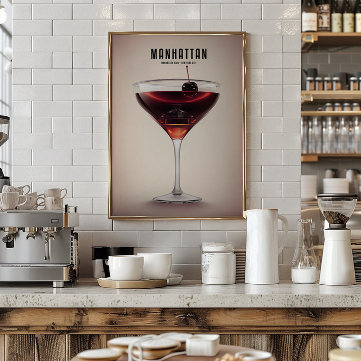 Manhattan Cocktail - Stretched Canvas, Poster or Fine Art Print I Heart Wall Art
