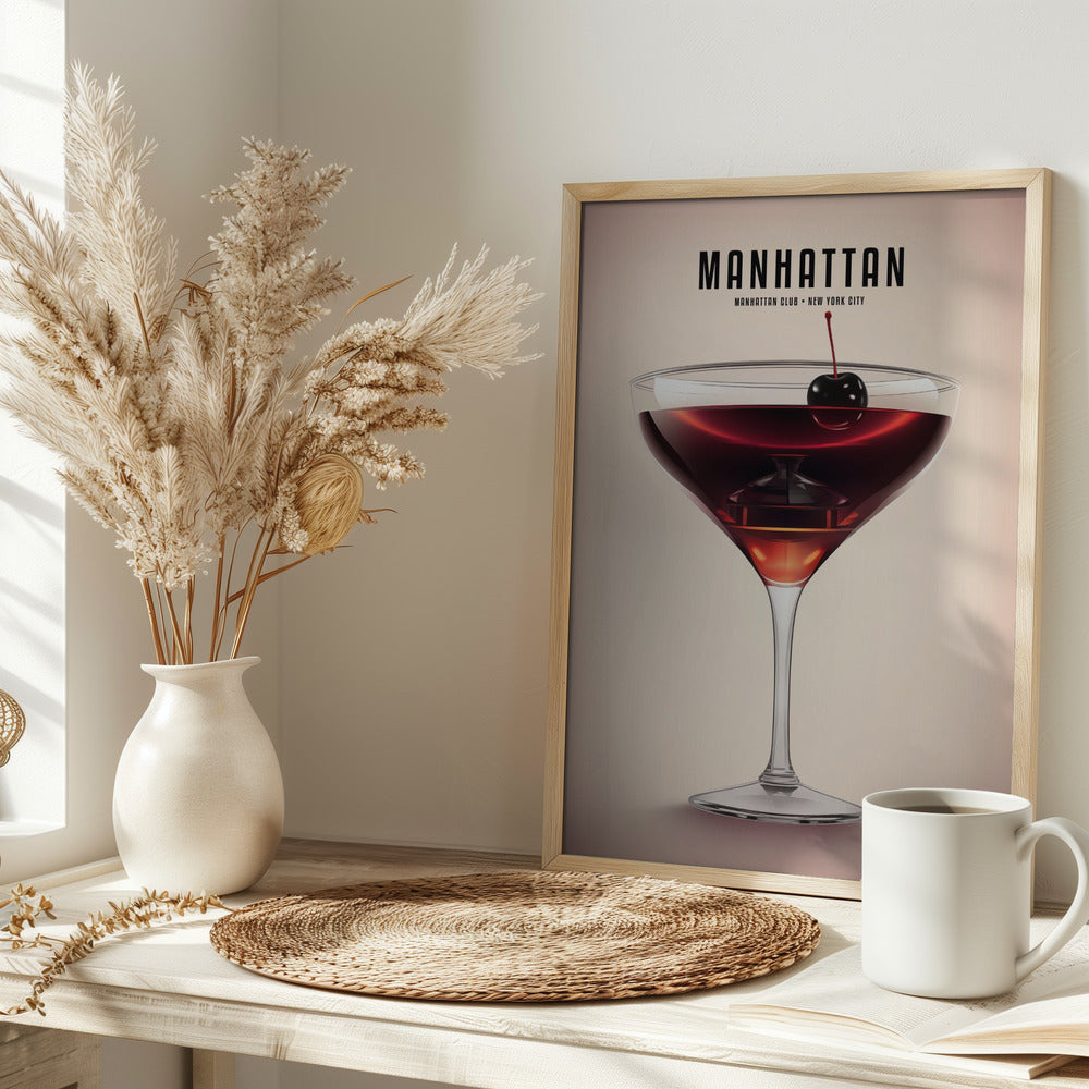 Manhattan Cocktail - Stretched Canvas, Poster or Fine Art Print I Heart Wall Art
