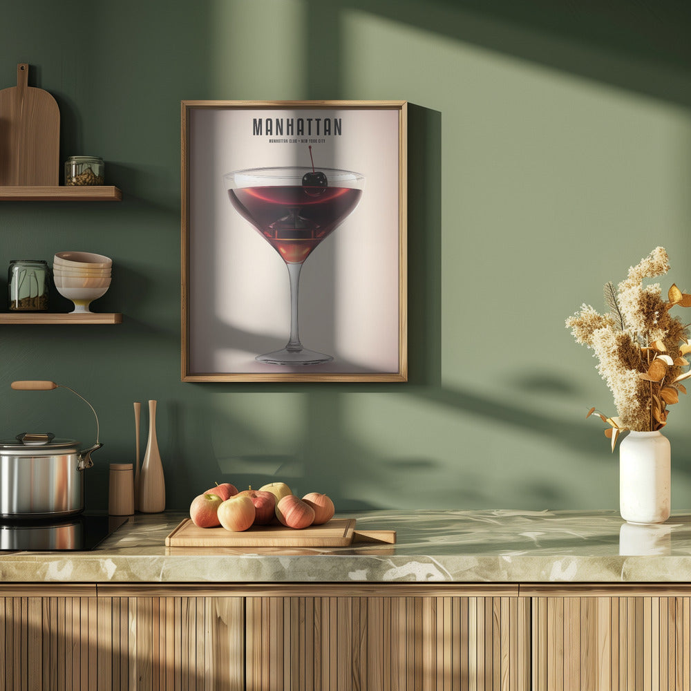 Manhattan Cocktail - Stretched Canvas, Poster or Fine Art Print I Heart Wall Art