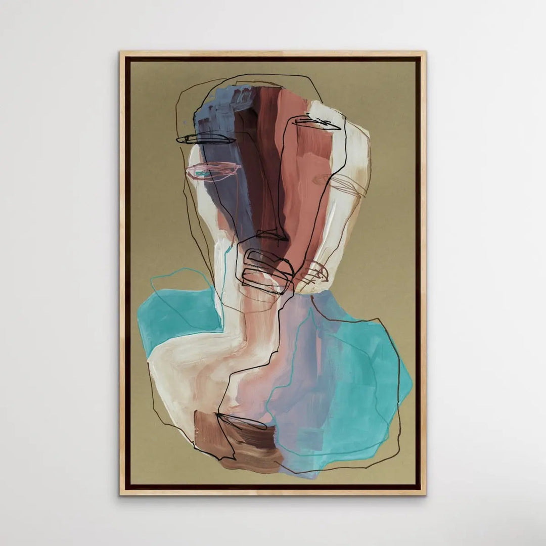 Many Faced - Colourful Line Drawing Illustration by Natalia Brovchenko Available as a Canvas or Paper Print I Heart Wall Art Australia 