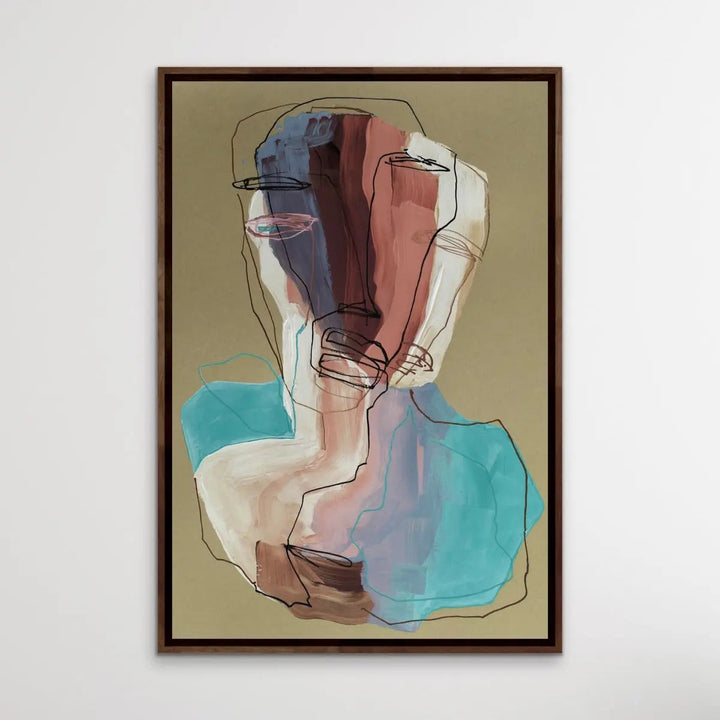 Many Faced - Colourful Line Drawing Illustration by Natalia Brovchenko Available as a Canvas or Paper Print I Heart Wall Art Australia 