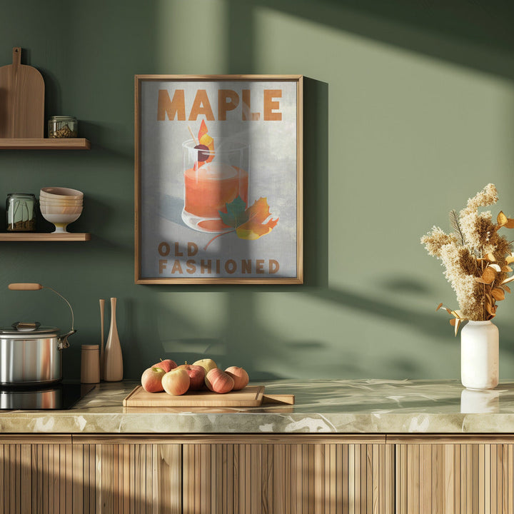 Maple Old Fashioned Cocktail - Stretched Canvas, Poster or Fine Art Print I Heart Wall Art