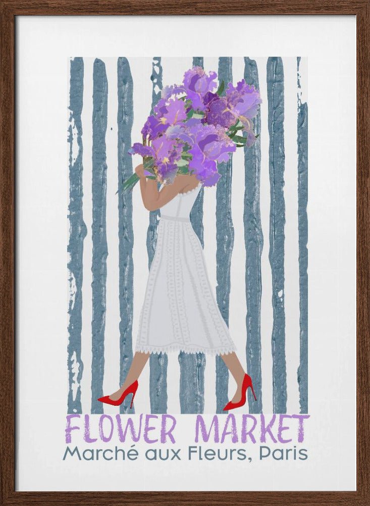 Marche Aux FLeurs Paris - Stretched Canvas, Poster or Fine Art Print - I Heart Wall Art - Poster Print, Canvas Print or Framed Art Print